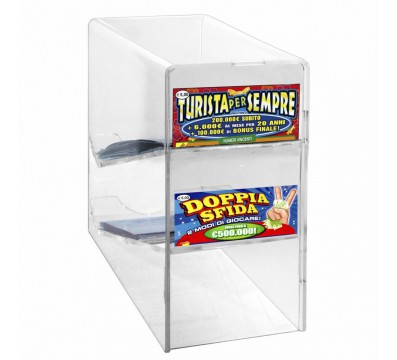 E-510 - Espositore gratta e vinci da banco in plexiglass trasparente