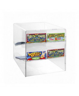 E-511 - Espositore gratta e vinci da banco in plexiglass trasparente