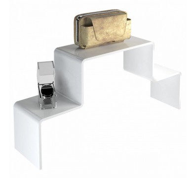E-549 - Scaletta in plexiglass bianco - Spessore 5 mm.