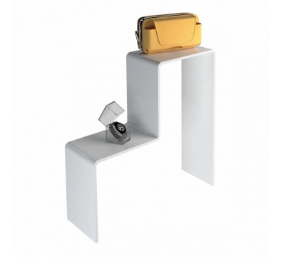 E-551 - Scaletta in plexiglass bianco - Spessore 5 mm.