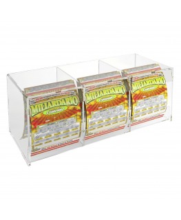 E-289 - Espositore gratta e vinci da banco in plexiglass trasparente SENZA SPORTELLO