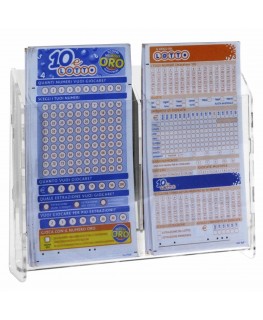 Expositor de boletos de lotería para mostrador