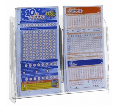 Expositor de boletos de lotería para mostrador