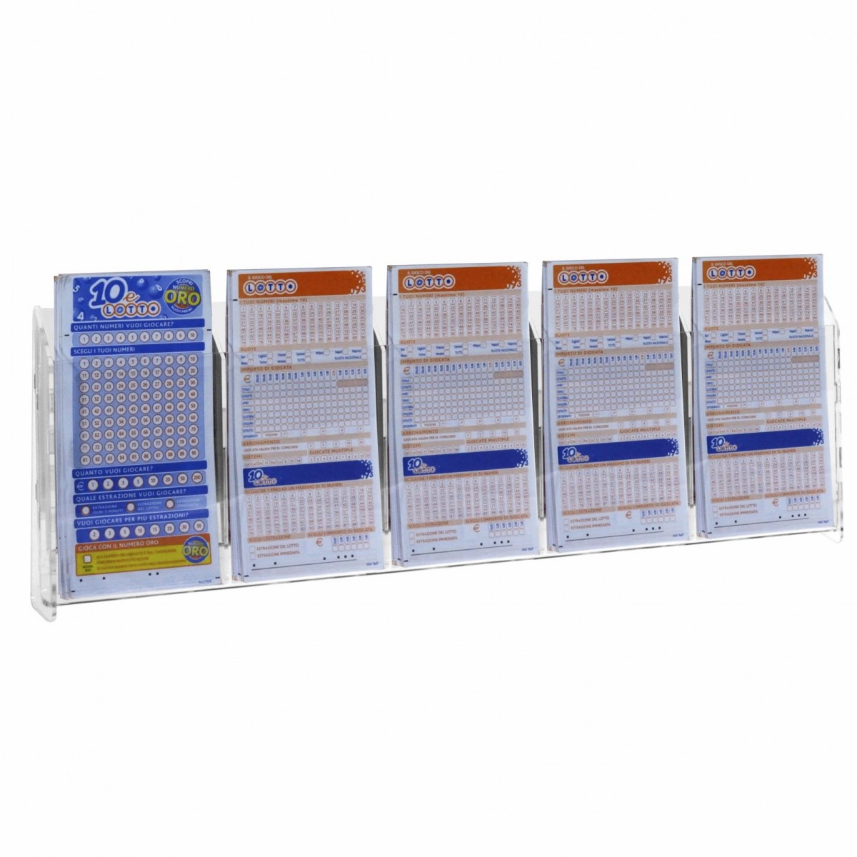 Clear acrylic countertop playslip display