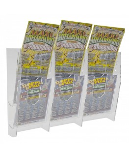 Clear acrylic bet slip and scratch card display for wall