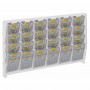 Transparante plexiglas wanddisplay voor wedbriefjes en krasloten