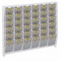 Transparent plexiglass wall-mounted display for betting slips and scratch cards