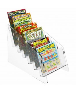 E-485 - Espositore gratta e vinci da banco in plexiglass trasparente