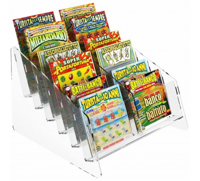 Présentoir de comptoir billets à gratter réalisé en plexiglass