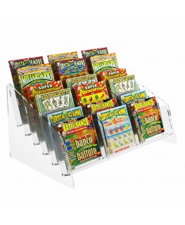 E-487 - Espositore gratta e vinci da banco in plexiglass trasparente