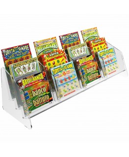 Clear acrylic countertop scratch card display