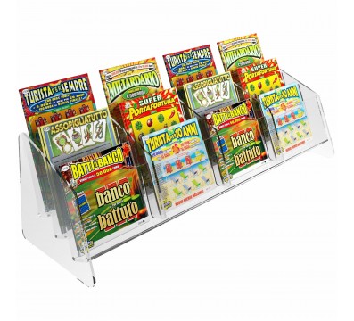 Clear acrylic countertop scratch card display