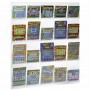 Transparent plexiglass wall-mounted display for betting slips and scratch cards