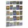 Transparent plexiglass wall-mounted display for betting slips and scratch cards