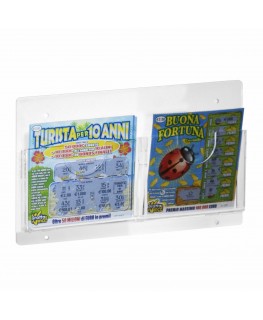 E-490 bis - Espositore schedine e gratta e vinci da parete in plexiglass trasparente