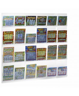 Présentoir mural jeux de tirage et billets à gratter réalisé en plexiglass