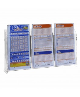 Présentoir de comptoir pour jeux de tirage réalisé en plexiglass