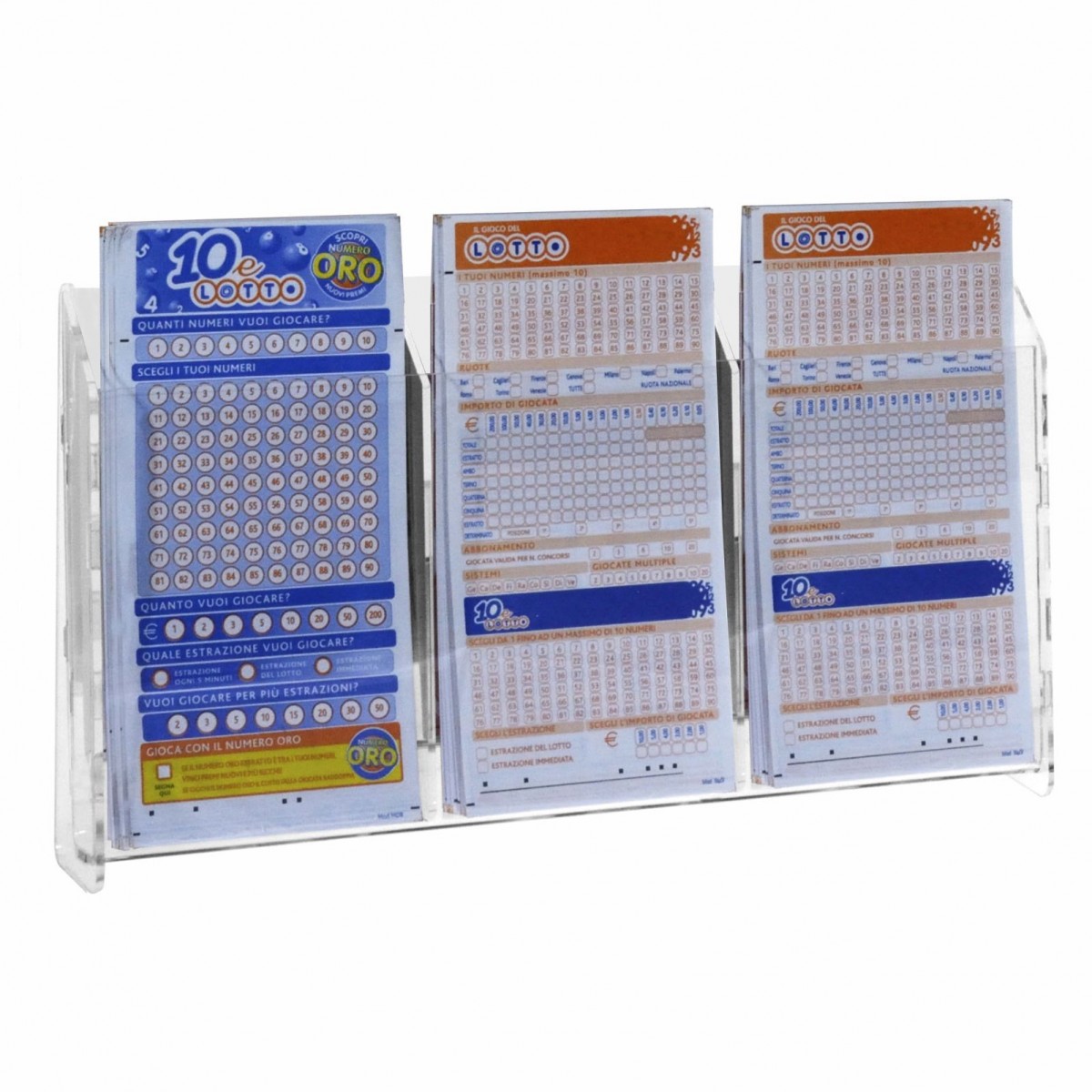 Clear acrylic countertop playslip display
