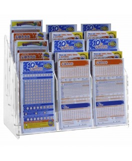E-473 bis - Espositore schedine da banco in plexiglass trasparente