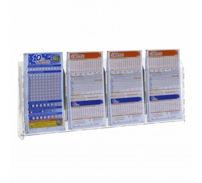 Expositor de boletos de lotería para mostrador