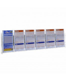 E-474 Bis - Espositore schedine da banco in plexiglass trasparente