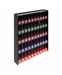 E-567 Bis - Espositore vetrinetta da parete per Make Up con Pannello Laterale Nero con doppia profondità - Larghezza 39 cm.