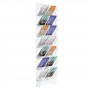 Wall mounted telephone card display in transparent plexiglass