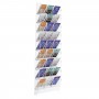 Wanddisplay für Guthabenkarten aus Plexiglas transparent säulenförmig
