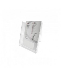 E-016 PD - Porta depliant in plexiglass trasparente, Formato A5