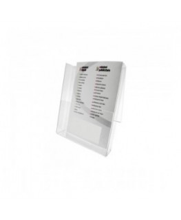 E-016 PD - Porta depliant in plexiglass trasparente, Formato A5