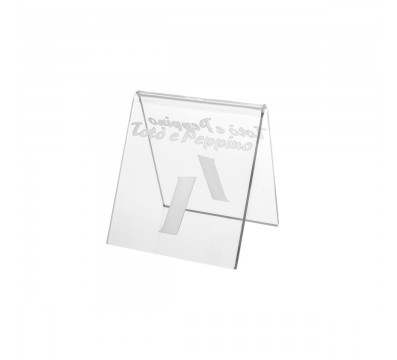 E-041 NT-A - Segnaposti in plexiglass trasparente - Misure: 8 x 8 x H8 incisione piena