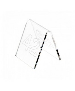 E-041 NT-B - Segnaposti in plexiglass trasparente - Misure: 6x7x H6.5 cm - incisione contorno