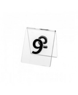 E-041 NT-D - Segnaposti in plexiglass trasparente - Misure: 6x7x H6.5 cm - numeri in rilievo