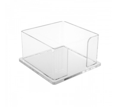 E-052 PP-B - Porta post it in plexiglass trasparente - Misure interne: 10,5 x 10,5 x H6 cm