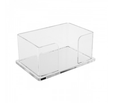 E-052 PP-C - Porta post it in plexiglass trasparente - Misure interne: 13 x 8 x H6 cm