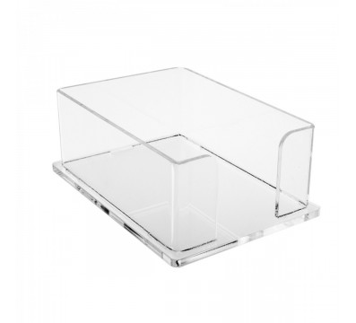 E-052 PP-D - Porta post it in plexiglass trasparente - Misure interne: 15,5 x 10,5 x H6 cm