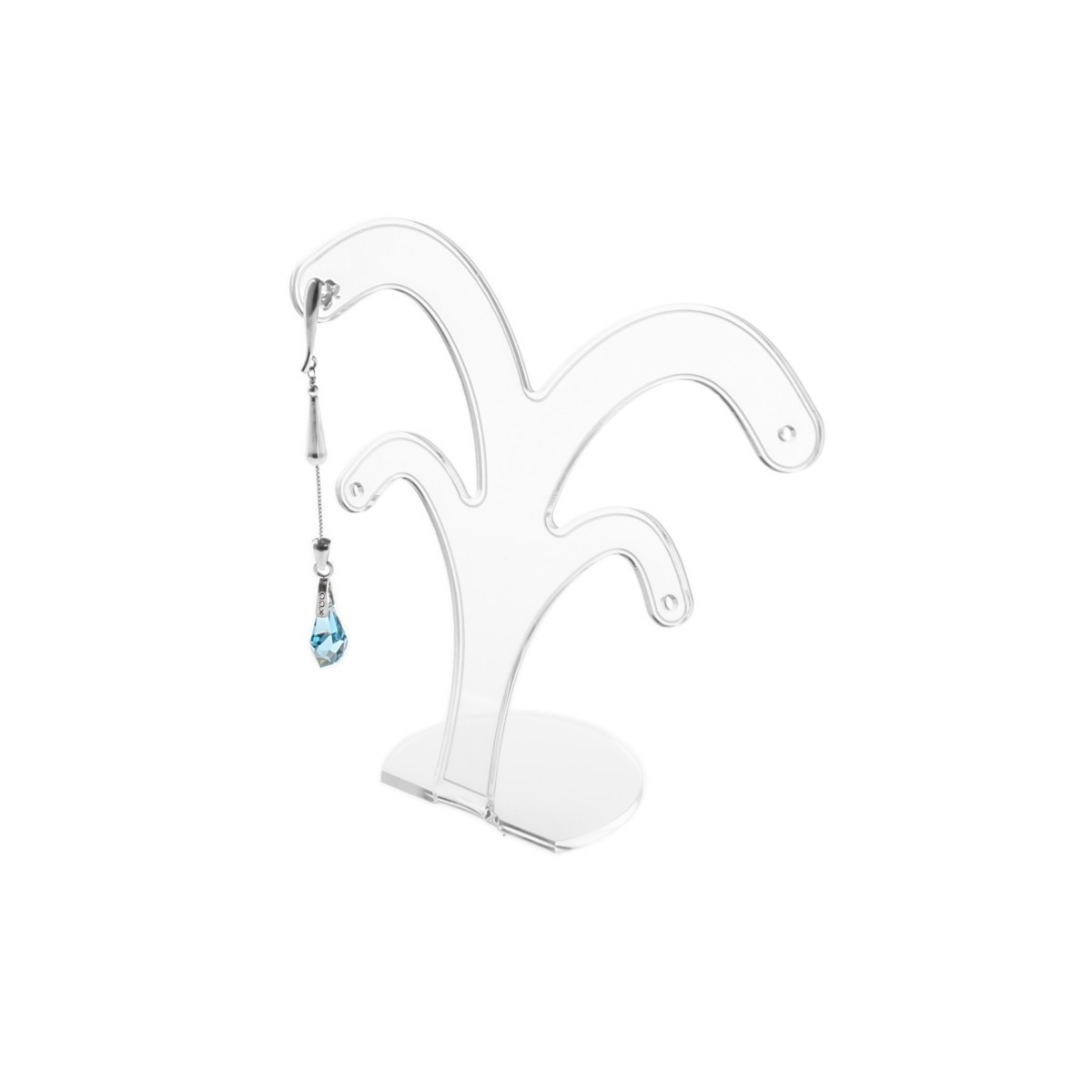 Ohrring-Halter aus Plexiglass, transparent, für 2 Paar Ohrringe