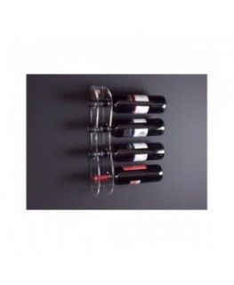 E-090 PBT-B - Portabottiglie in plexiglass trasparente per 4 bottiglie - Misure: 12x6x H44