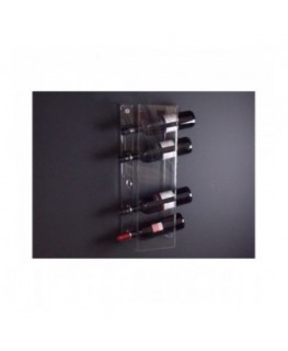 E-090 PBT-F - Portabottiglie in plexiglass trasparente per 5 bottiglie - Misure: 22 x 12 x H59 cm