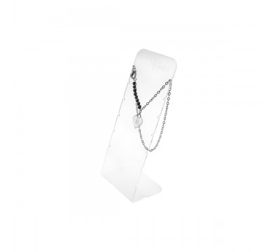 E-091 PC-C - Porta collana in plexiglass trasparente da banco - Misure: 14x10x H34 cm