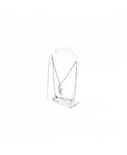 E-091 PC-D - Porta collana in plexiglass trasparente da banco - Misure: 10 x 4 x H15 cm