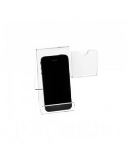 E-123 PCE-A - Portacellulare in plexiglass trasparente - Misura: 14x10x H12 cm