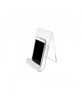 E-123 PCE-C - Portacellulare in plexiglass trasparente con segnaprezzo - Misura: 10x12xH18 cm