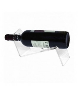 E-175 PBT-C - Portabottiglie in plexiglass trasparente da banco per 1 bottiglia - CM(LxPxH): 29x10x10