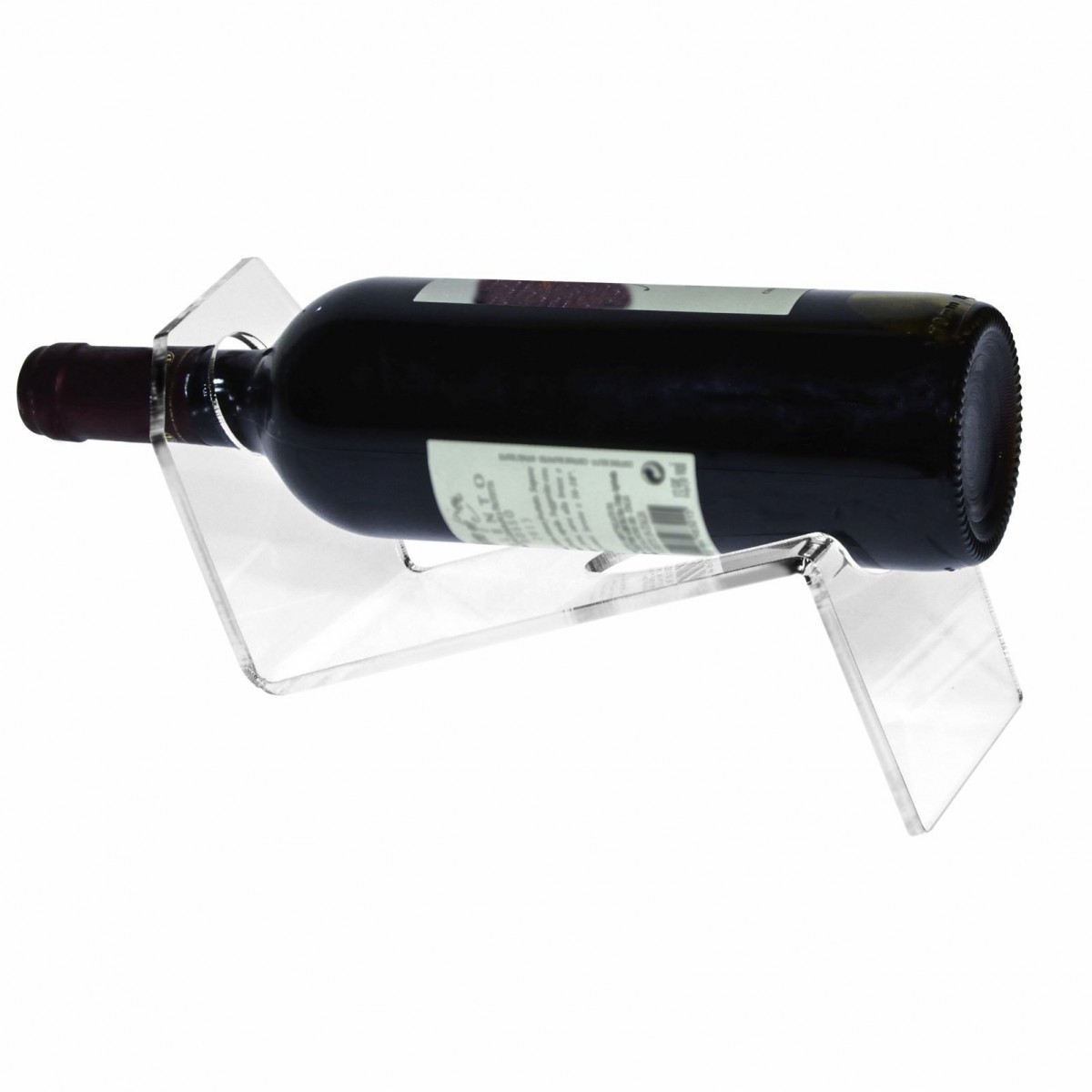 E-175 PBT-C - Portabottiglie in plexiglass trasparente da banco per 1 bottiglia - CM(LxPxH): 29x10x10