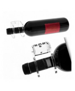 E-175 PBT-D - Portabottiglie in plexiglass trasparente da parete per 1 bottiglia - Misure: 6,5 x 6 x H7,5 cm