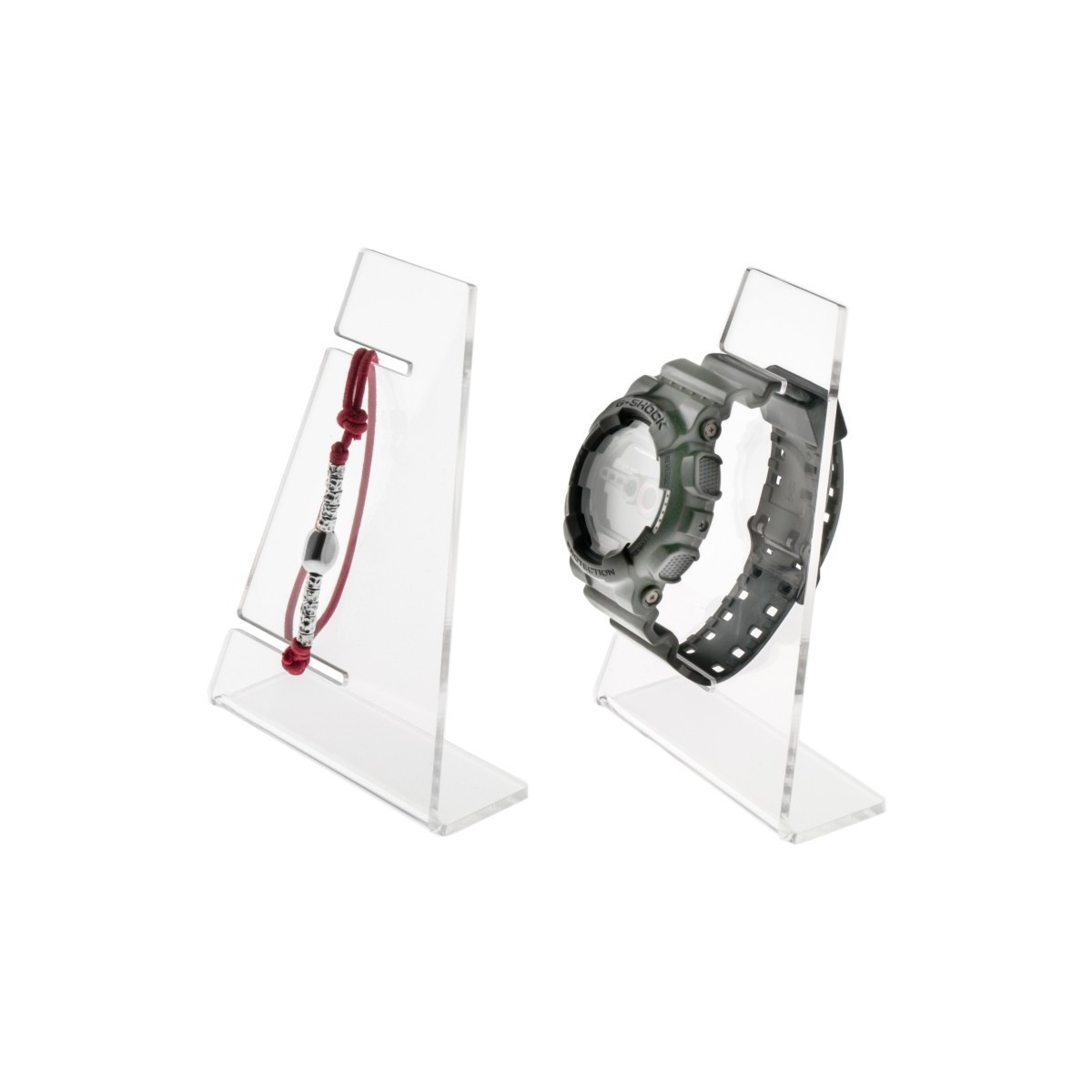 Portaorologi in plexiglass trasparente a 1 postazione - Misure: 9x4x H13 cm