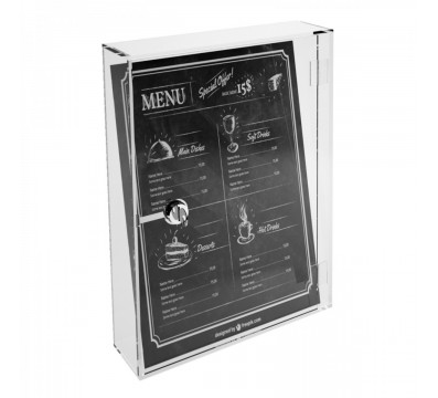 E-244 CAS - Teca in plexiglass trasparente con chiusura a chiave - Misure interne: 23x7x H31 cm
