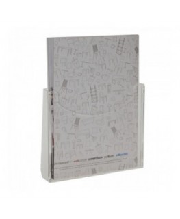 E-250 POD-A4V - Porta depliant da parete in plexiglass trasparente con tasca A4 Verticale