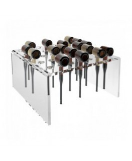 E-253 PPI - Porta pipe in plexiglass trasparente a 35 fori - Misure: 27 x 28 x H14 cm